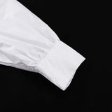 Bonnyshow  Casual Shirt Dress For Women Lapel Folds Short Dress Loose High Waist A-line Dress Buttons 2025 New Female White Dresses