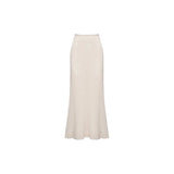 Bonnyshow  Retro Knitted Jumpsuit Top Long Skirt Set Lady Casual Solid Hollow Pad Shoulder Tops Low Waist Skirts Sets Women 2025 Chic Beach