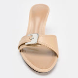 Bonnyshow  Luxury Designer Summer High Heel Women Slippers Elegant Open Toe Dress Slides Outdoor Gladiator Shoes