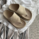 Bonnyshow  Flats Platform Women's Slippers Clip Toe Flip Flops Beach Shoes Woman Sandals Summer 2025 Casual Dress Slides Mujer De Sandalias