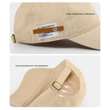 Bonnyshow Retro Baseball Cap for Women Men Hip Hop Letter Leather Label Snapback Hat Summer Solid Color Cotton Casual Couple Peaked Hats