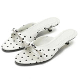 Bonnyshow  New Summer Thin Low Heels Slippers Women Fashion Butterfly-knot Open Toe Sandals Female Slides Shoes