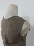 Bonnyshow  Coffee Linen Skirt Set Sleeveless Top Vest Short Skirts Summer New Fashion High End Casual Commuting Two Piece Set Women Outfits