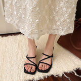 Bonnyshow  Women High Heel Sandals Summer Casual Female Shoes Woman Square Heel Open Toe Ankle Strap Ladies Sandalias Wedge Shoe 2025 New