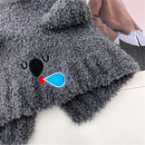 Bonnyshow Cute Bear Ear Protection Hat for Women Autumn Winter Warm Knit Plush Cap Korean Solid Color Cartoon Lady Earmuff Hats