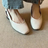 Bonnyshow  Shallow-mouthed Square Toe French Anti-slip Low-heeled Sandals, Summer Bag Toe Retro Style, Breathable Soft-soled Casual Shoes