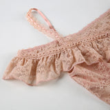 Bonnyshow  Holiday Lace Ruffle Camisole Top Women Sleeveless Strapless Vest Chic Casual Beach Skinny Top Summer Elegant Outfit New