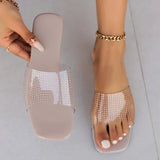 Bonnyshow  Women Slippers  Flat Open Toed Shoes for Women  Summer Fashion Luxury Transparent  Open Toe Beach Flip Flops Female