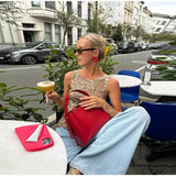 Bonnyshow  Glitter Knitted Women's Tank Top Loose O-neck Hollow Out Casual Vest Tops 2025 Summer Holiday Party Solid Female Waistcoat