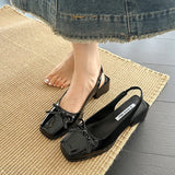 Bonnyshow  Summer Fashion Cover Toe Women Sandals Causal Street Style Dress Singbacks Mules Shoes Zapatos De Mujer
