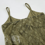 Bonnyshow  Lace Patchwork Lace-up Irregular Camisole Retro Casual Fold Basic Sexy 90s Streetwear Clothings Y2k Summer Outfits