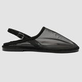 Bonnyshow  Black  Mesh Sandals Women Round Toe Low Heels Mules Breathable Casual Flat Shoes Buckle Strap Slippers Fashion Ladies Pumps