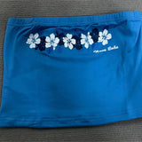 Bonnyshow  Summer Sexy Fashion Top Women's Tight Summer Off Shoulder Bra Blue Y2k Street Trend Letter Embroidery Sexy Short Top Emo
