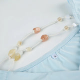 Bonnyshow  Simple Beading V-Neck Hotsweet Summer T-Shirts Short Sleeve Slim Cute Design Fashion Women Blouses