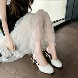 Bonnyshow  Designer Cover Toe Women Sandals Concise Party Dress Singbacks Pumps Summer Strange Style Women's Sandalias