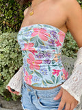 Bonnyshow  Elegant Lace Off-Shoulder Blouse Sleeveless Ruffle Trim Women s Crop Top for Date Night or Beach Vacation Outfit