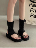 Bonnyshow  Spring Autumn Clip Toe Women Sandals Fashion Platform Thick Bottom Shoes Ladies Slip On Sandalias Booties