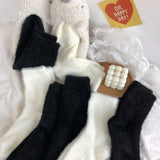 Bonnyshow Pure Color Plush Socks Women Winter Warm Mink Velvet Home Sleeping Sock Soft Thicken Thermal Fluffy Floor Socks Sox