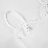 Bonnyshow  Lace Button Sexy Camisole Slim Y2K Summer Crop Top Women Retract Your Waist Vest Hot Chic Sweet Casual Tops