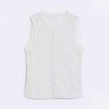 Bonnyshow  Two Piece Sets Women See Through Outifits Casual Sleeveless Print Tank Top High Waist Dress Set White Women Vacation Suit