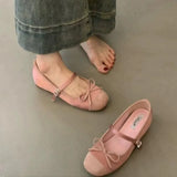 Bonnyshow  Women's Bow Toe Half Slippers Summer Non-Slip Inner Heightening Mary Jane Shoes for Women Soft Soled Breathable Sandals Slippers