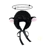 Bonnyshow Cute Sheep Plush Hat for Women Winter Warm Lamb Fleece Fluffy Costume Cap Cartoon Cosplay Bucket Beanies Hats Christmas Gift