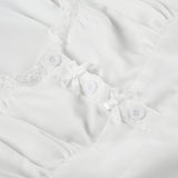 Bonnyshow  Fashion Solid Slim Lace Trim Bow Women Chic T-Shirts Ruffly Causal Simple Summer Trendy Sweet Cute Blouses
