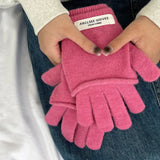 Bonnyshow Korean Women Cashmere Gloves Solid Label Dual-purpose Detachable Knitted Vest Gloves Fingerless Gloves Girl Y2k Accessories