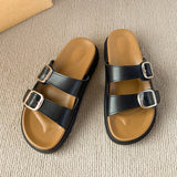 Bonnyshow  Female Shoes Ladies' Slippers Platform 2025 Summer Soft Slides Retro Concise Slippers Women Summer Shoes Slides Pantofle Platfor