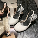 Bonnyshow  Designer Cover Toe Women Sandals Concise Party Dress Singbacks Pumps Summer Strange Style Women's Sandalias