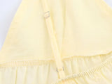 Bonnyshow  Sexy Adjustable Spaghetti Straps V Neck Embroidery Camis Women Yellow Holiday Summer Tops 2025 Streetwear Crop Top
