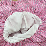 Bonnyshow  Fashion Blue Striped Lace Up Pumpkin Flower Bud Shorts Skirt Womne's Elastic High Waist Pink Hot Pants Summer New 7AB9337
