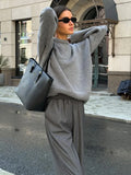 Bonnyshow Solid Color Basic Knitted Sweate Women's  Autumn Winter Thicken Fashion Casual Sweate Oversized Warm Female Pullover