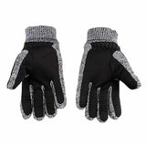 Bonnyshow Winter Men's Warm Gloves Genuine Suede Pig Leather Gloves Mittens Male Thick Bike Motorcycle Gloves Men Knitted Guantes