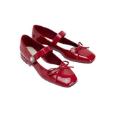 Bonnyshow  New Ladies Shoes on Sale Mary Janes Women's High Heels Round Toe Bow Tie Dress Pumps Women Buckle Strap Crystal Med Heel Shoes