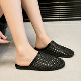 Bonnyshow  Weave Flats Mules Shoes Women Casual Sandals Summer Slippers Slingback 2025 Fashion Beach Slides New Trend Mujer De Sandalias