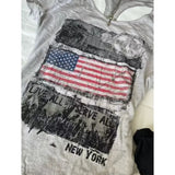 Bonnyshow  American Y2K cotton geometric pattern printed slim fit sexy short-sleeved T-shirts for women in summer new aesthetic casual tops