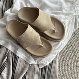 Bonnyshow  Flats Platform Women's Slippers Clip Toe Flip Flops Beach Shoes Woman Sandals Summer 2025 Casual Dress Slides Mujer De Sandalias