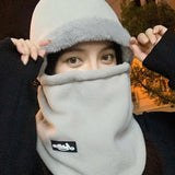 Bonnyshow Winter Fleece Balaclava Hat Women Men Warm Plush Ear Protection Face Neck One-Piece Cap Unisex Outdoor Ski Lei Feng Caps