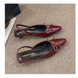 Bonnyshow  Women Pointed Toe Heeled Sandals Bow Sexy Slippers Slingback Summer Shoes Party 2025 Trend New Fashion Dress Woman Shoes Zapatos