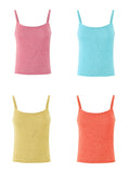 Bonnyshow  Summer Sparkly Sequin Camisole Top For Women Sexy Slightly Transparent Knit Vest Sleeveless Vacation Lady Tank Tops K31