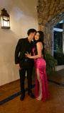 Bonnyshow Charming Satin Mermaid Long Party Dress Graduation Dress Evening Dress SD1726