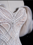 Bonnyshow Sexy Mermaid Off The Shoulder White Lace Long Wedding Dresses Brides Dress SD1860