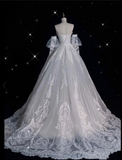 Bonnyshow Sexy Mermaid Sweetheart Long Sleeves White Lace Wedding Dresses Brides Dress SD1873