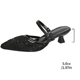 Bonnyshow  Summer Breathable Lace Women Mules Slippers Fashion Slip On Singbacks Slide Ladies Elegant Party Dress Shoes