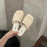 Bonnyshow  Minimalist Slippers Women's 2025 Summer New Flat Outer Beach Shoes Seaside Holiday Sandals Half Slippers
