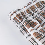Bonnyshow  Streetwear Drawstring Plaid Pants Elastic Waisted Fashion Casual Sweatpants Harajuku Aesthetic Y2K Straight Pants