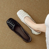 Bonnyshow  Woman Fashion Heeled Sandals Summer Dress Shallow Shoes Weave Retro Women Shoes 2025 New Designer Trend Walking Zapatos De Mujer