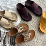 Bonnyshow  Flats Platform Women's Slippers Clip Toe Flip Flops Beach Shoes Woman Sandals Summer 2025 Casual Dress Slides Mujer De Sandalias