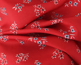 Bonnyshow  Sexy Red Floral Print Ruched Chest Deep V neck Short Sleeve Mini Dress Woman Tie Bow Sashes A-lined Dresses Femme Vestidos